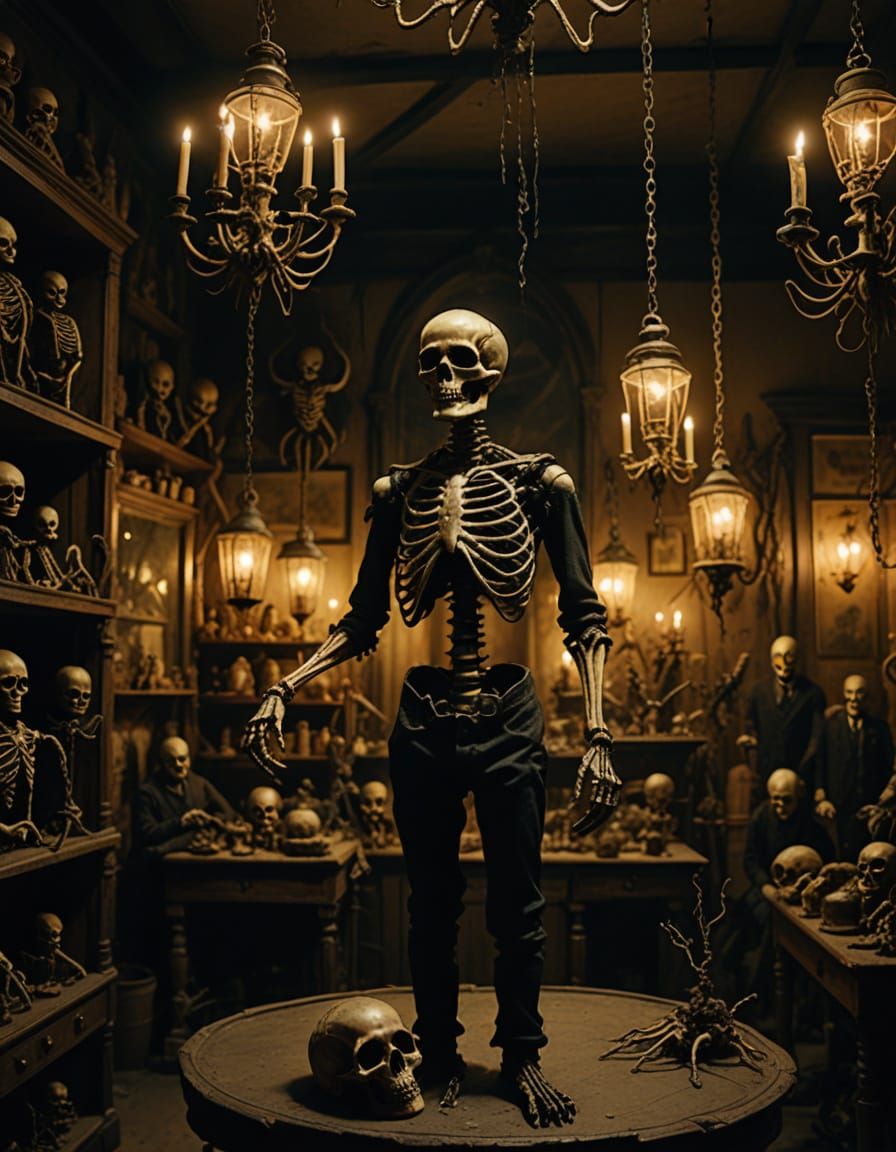 Gothic Oddity Shop: Man on Skeleton Hand