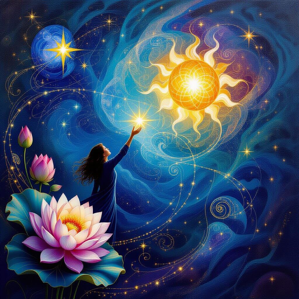Law of Attraction Cosmic Energies Oil Painting