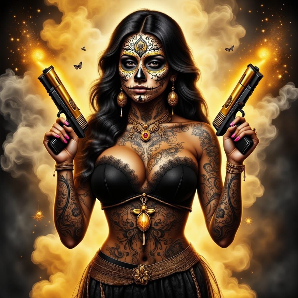 Chicana Payasa in Diamond Gunfire Shootout