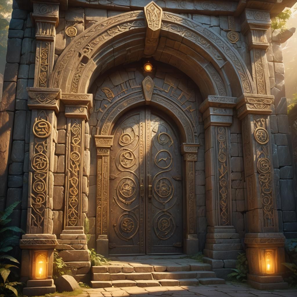 Mystical Archway at Fantasy Temple Entrance