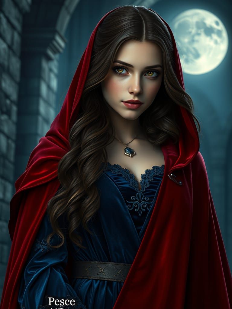 Medieval Princess Escapes Castle Under Moonlight