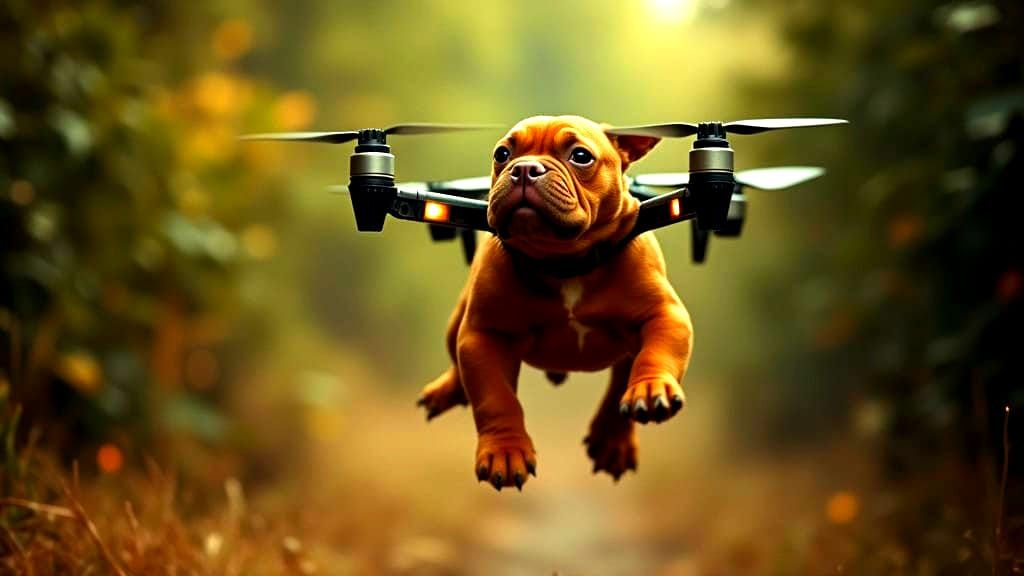Cinematic Film Still of a Hovering Pup