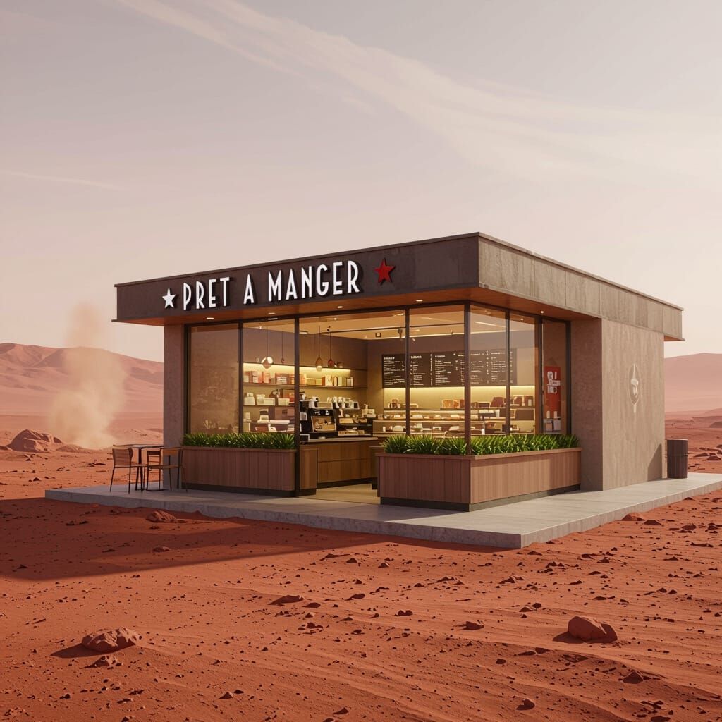 Pret A Manger on Mars: Photorealistic Alien Landscape