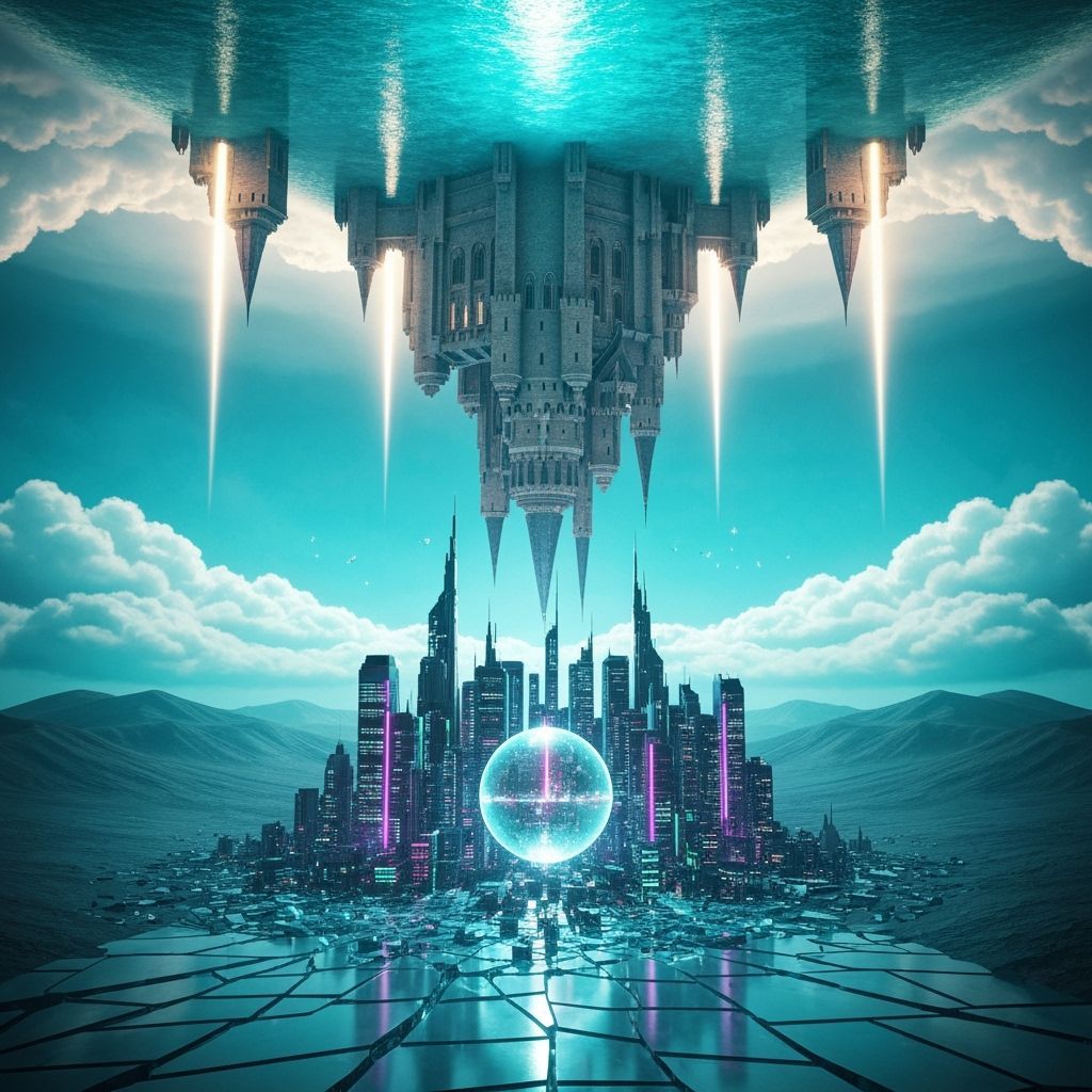 Surreal Collision: Castle and Cybercity in the Sky