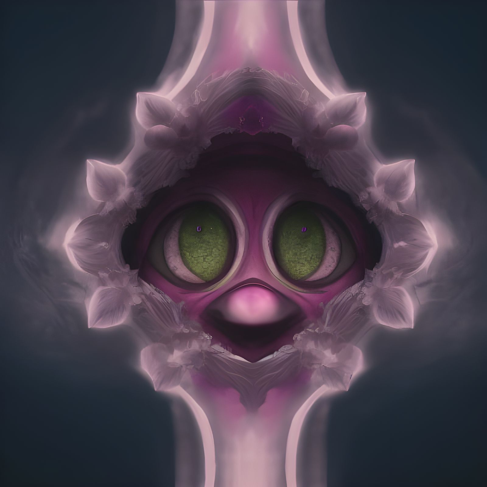 Symmetrical Fantasy Creature in a Magical Landscape