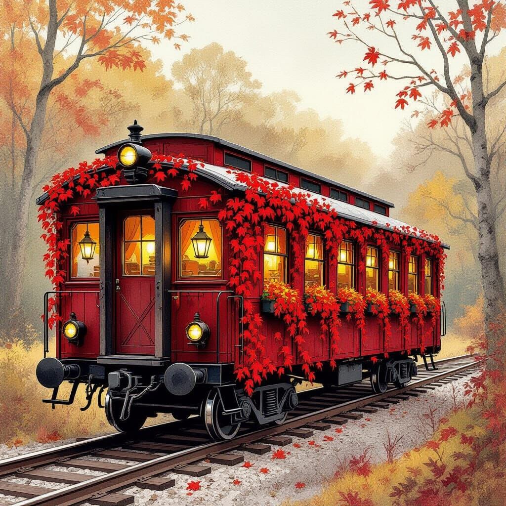 Cozy Autumn Train Car Hideout