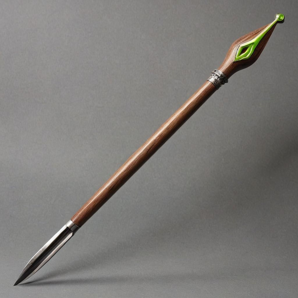 Hyperrealistic Spear with Tuning Fork Head in Splash Art