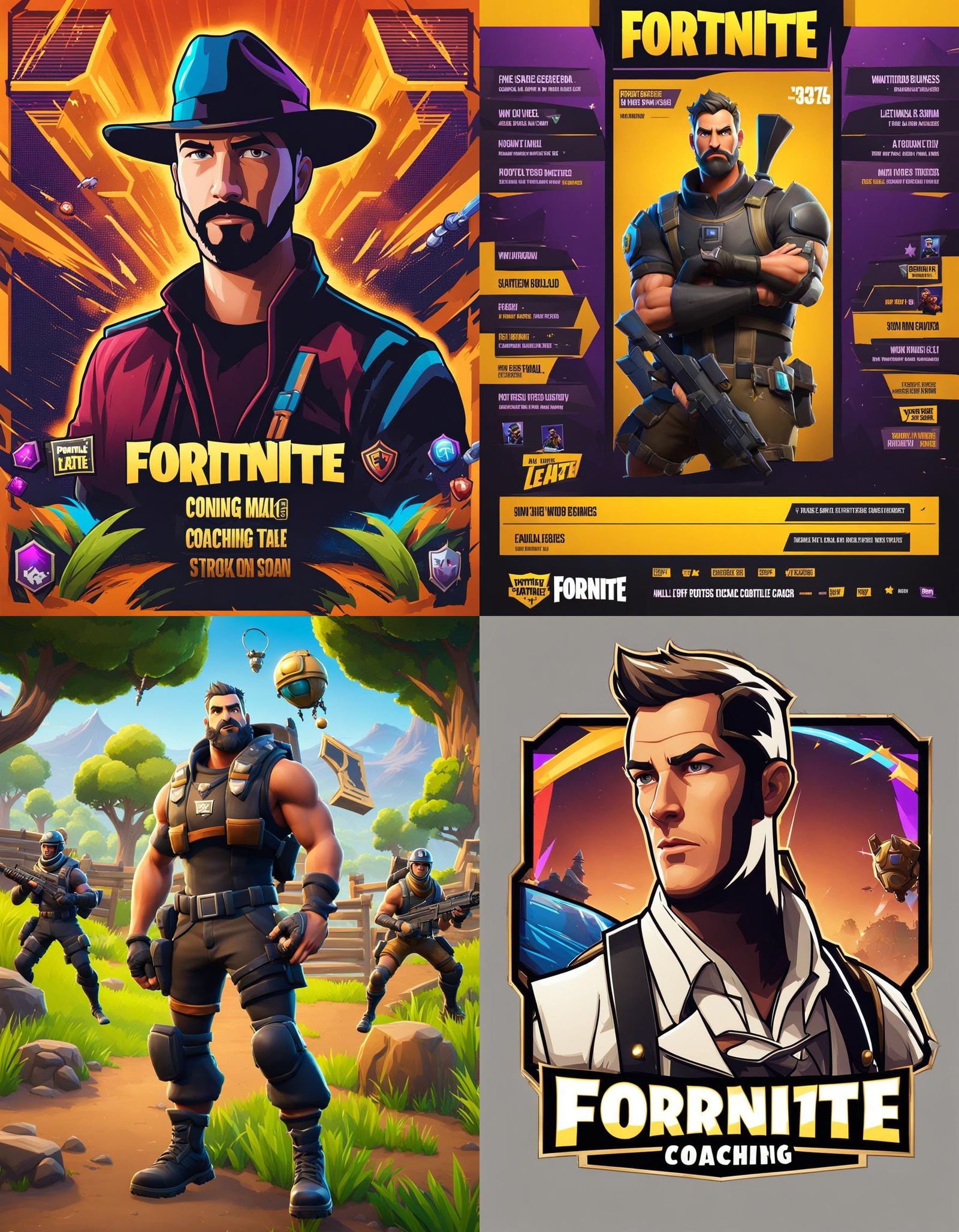 Fortnite Coaching Poster Design for Business