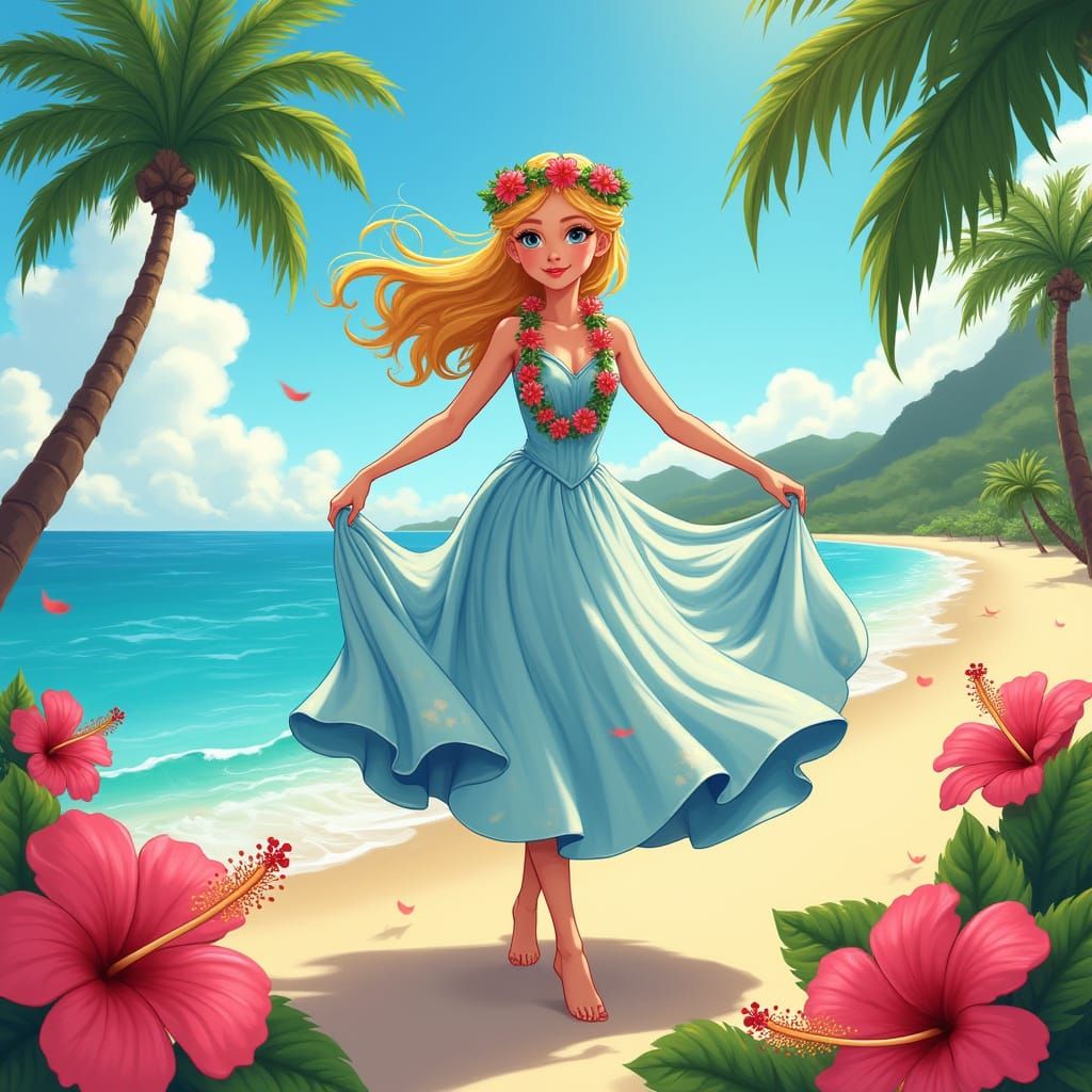 Cinderella's Hawaiian Holiday: A Whimsical Beach Dance