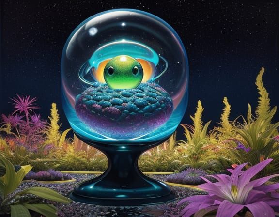 Melting Alien in Cosmic Zen Garden, Surrealism