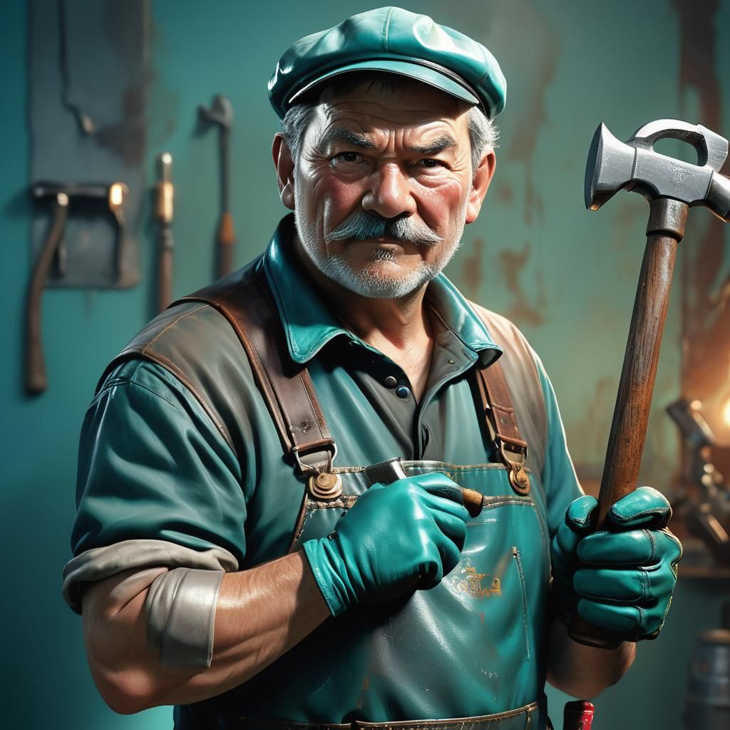Master Plumber Concept Art in Turquoise Workshop