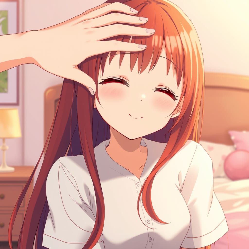 Serene Schoolgirl Bliss in Cozy Bedroom