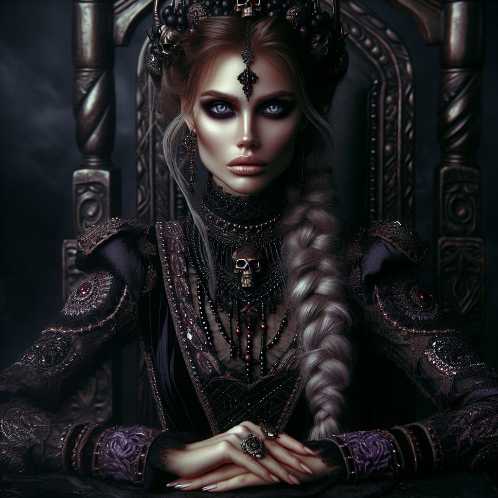 Lithuanian Death Goddess Veliuona in Ethereal Medieval Style