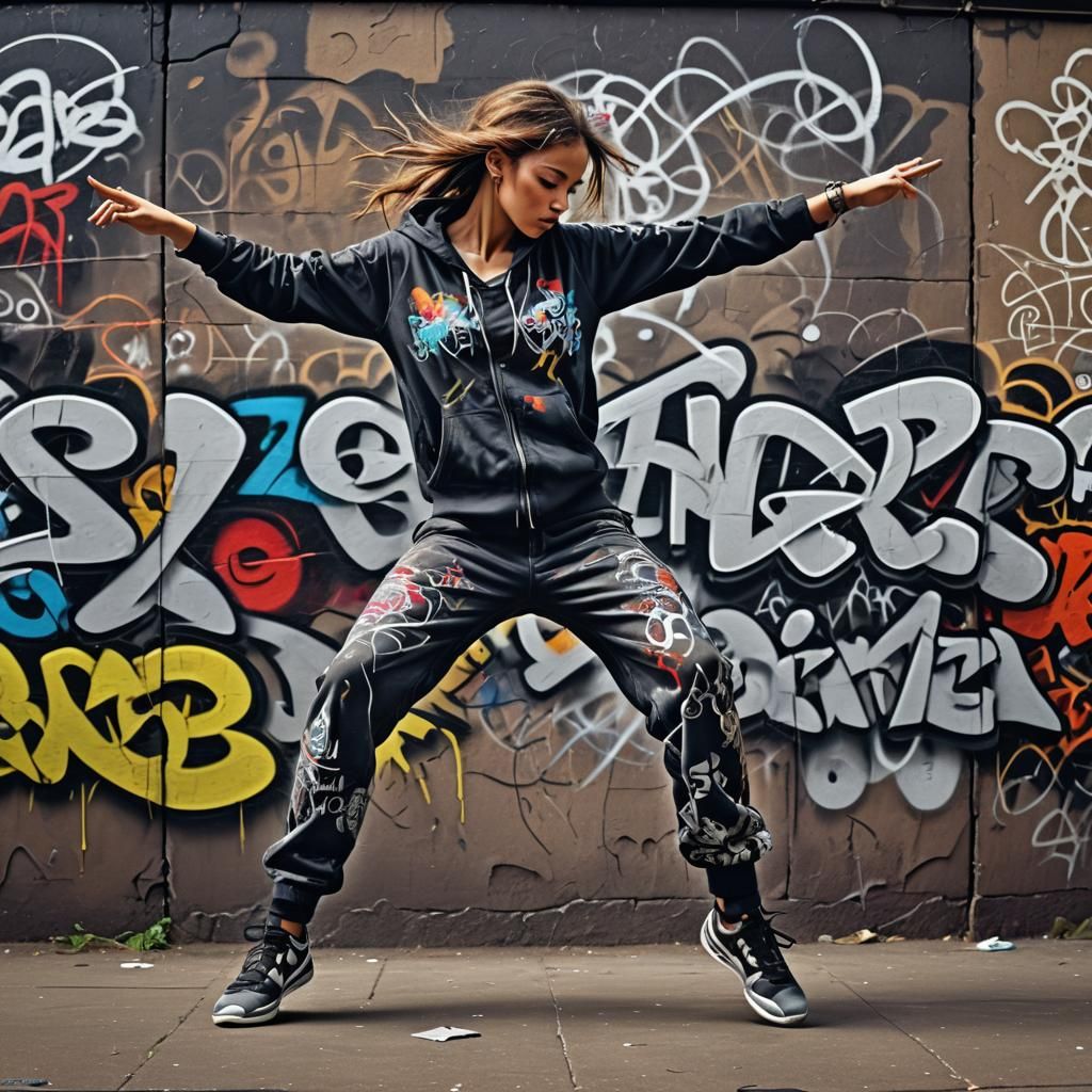 Dynamic Dance Graffiti Art in HDR
