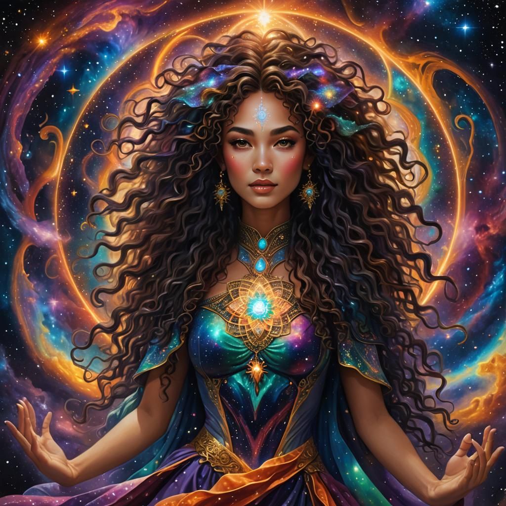 Human Light Being: Cosmic Holographic Illustration