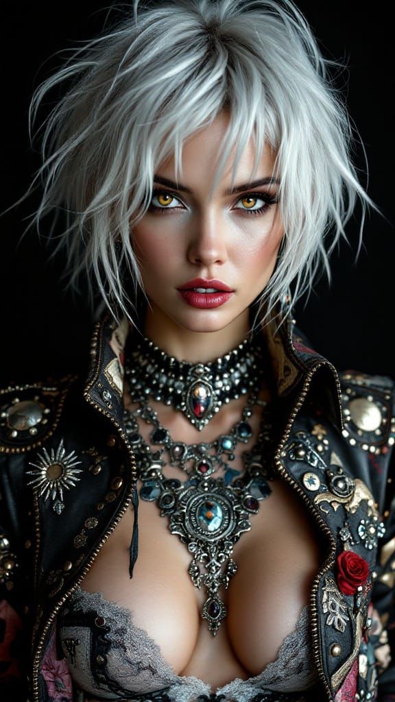 Rebel Bohemian Goddess in Cyberpunk Fashion