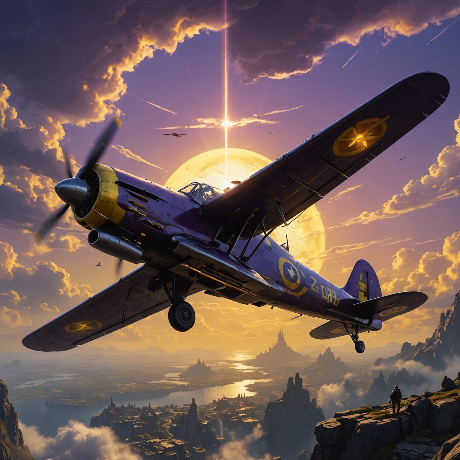 Dark Fantasy Warplane Concept Art in 8k