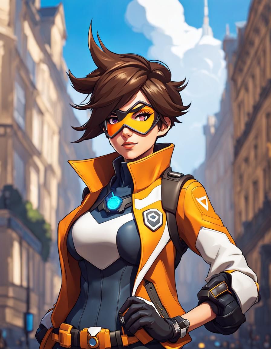 Tracer as Pro Hero in My Hero Academia Style