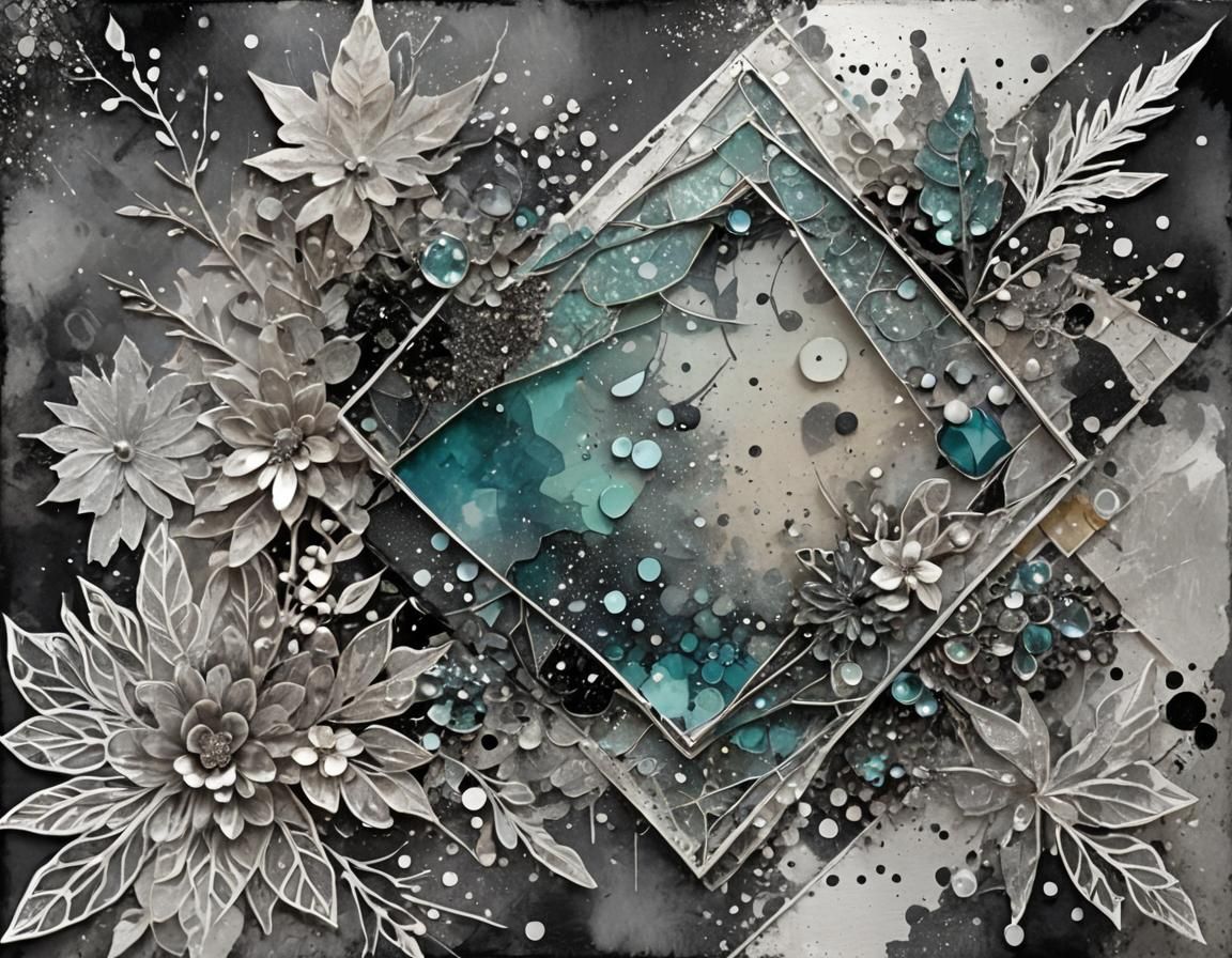 Detailed Digital Scrapbook Page with Textured Layers