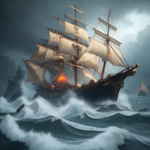 Albino Alien in Storm, Surreal Digital Art