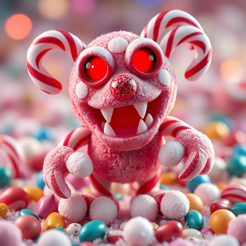 Candy Monster in Whimsical Candyland Art