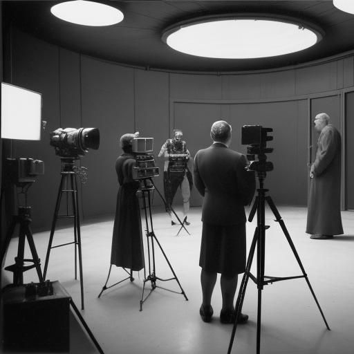 1950s Sci-Fi Film Set Scene