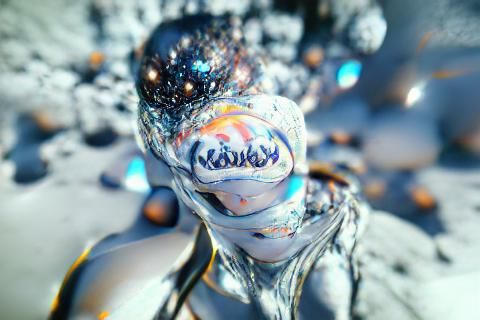 Galactic Nebula Kiss in 3D