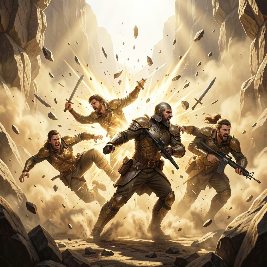 Explosive Chaos: Adventurers Caught in a Deadly Trap