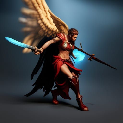 Angel Warrior Attack in Detailed Matte Painting