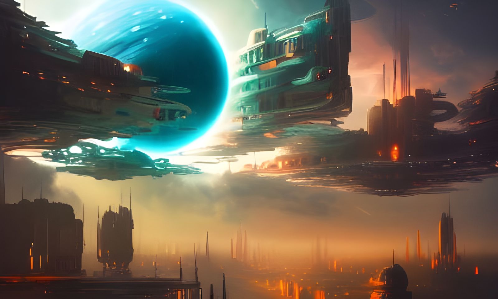 Cosmic City in Space: Studio Ghibli Style