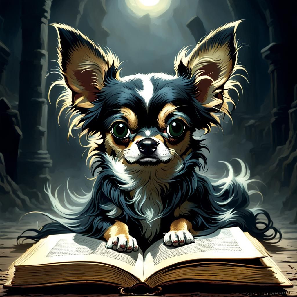 Chihuahua Horror Story Book Illustration
