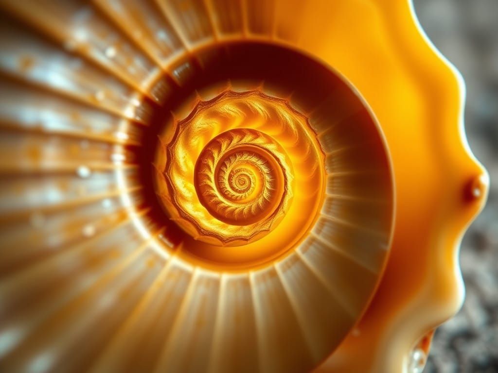 Golden Spiral in Marine Mollusk Shell, Mathematically Perfec...