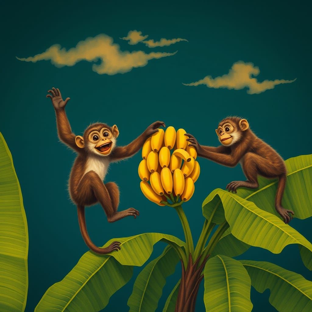 Warm Jungle Evening with Mischievous Monkeys