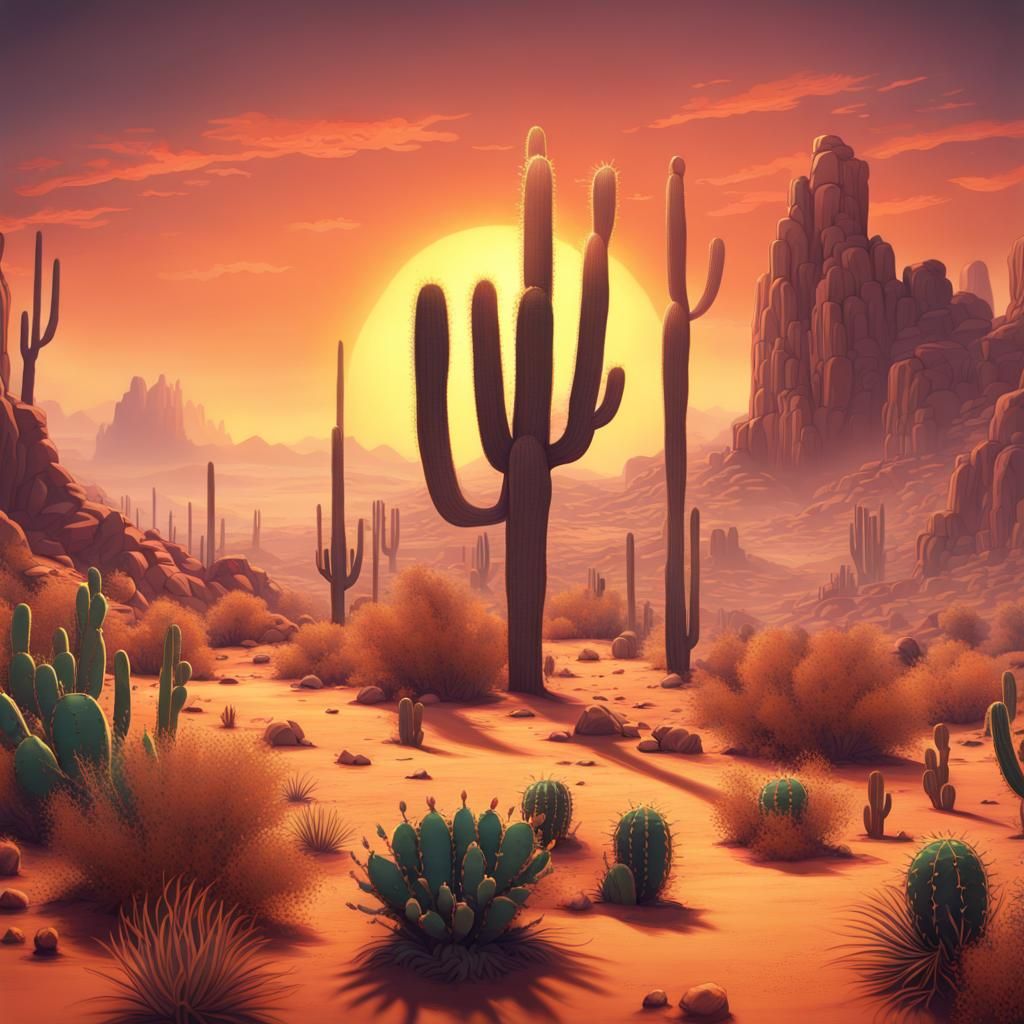 Desert Landscape T-Shirt Design in Fantasy Concept Art