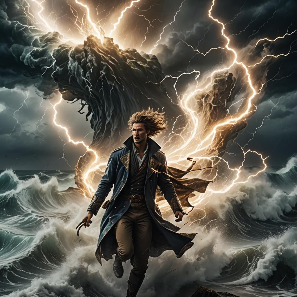 Epic Storm Unleashed: Electric Arcs and Crashing Tides