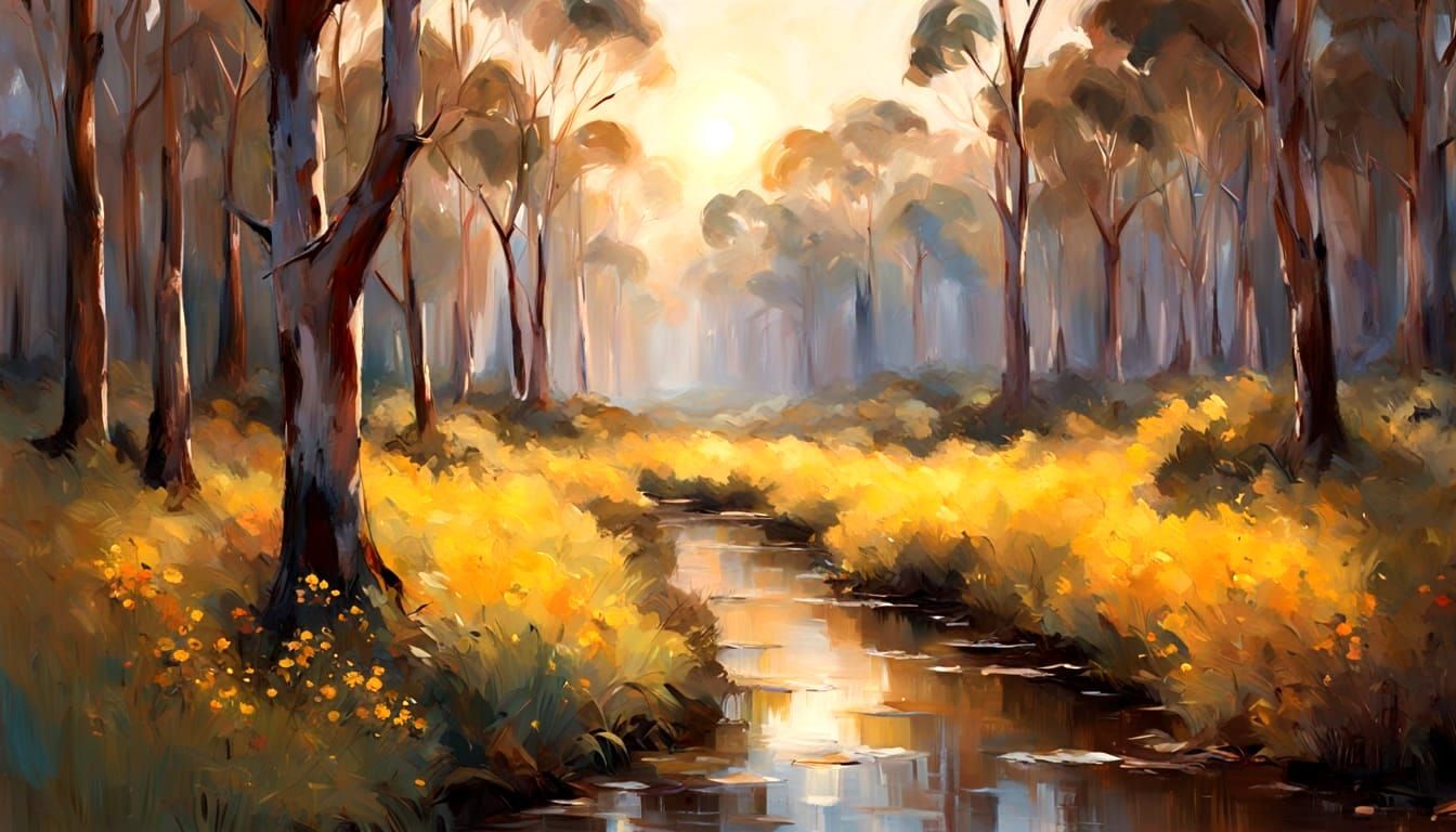 Australian Bush in Vibrant Bloom