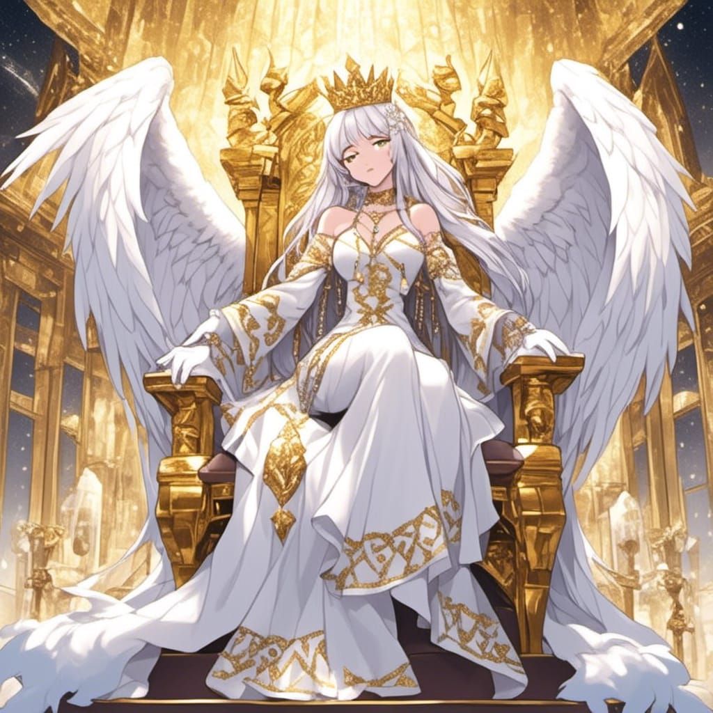 Queen of Angels on a Golden Throne