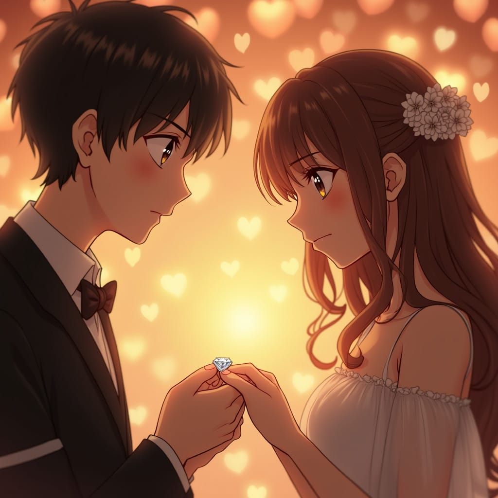 Romantic Anime-Inspired Proposal Moment