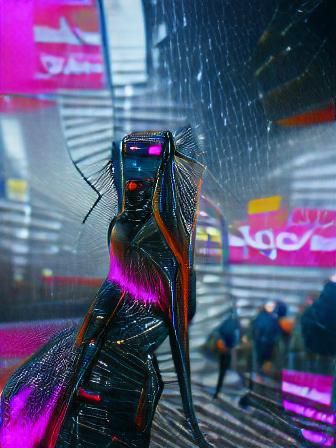 Cyberpunk Supermodel in Neon Cityscape