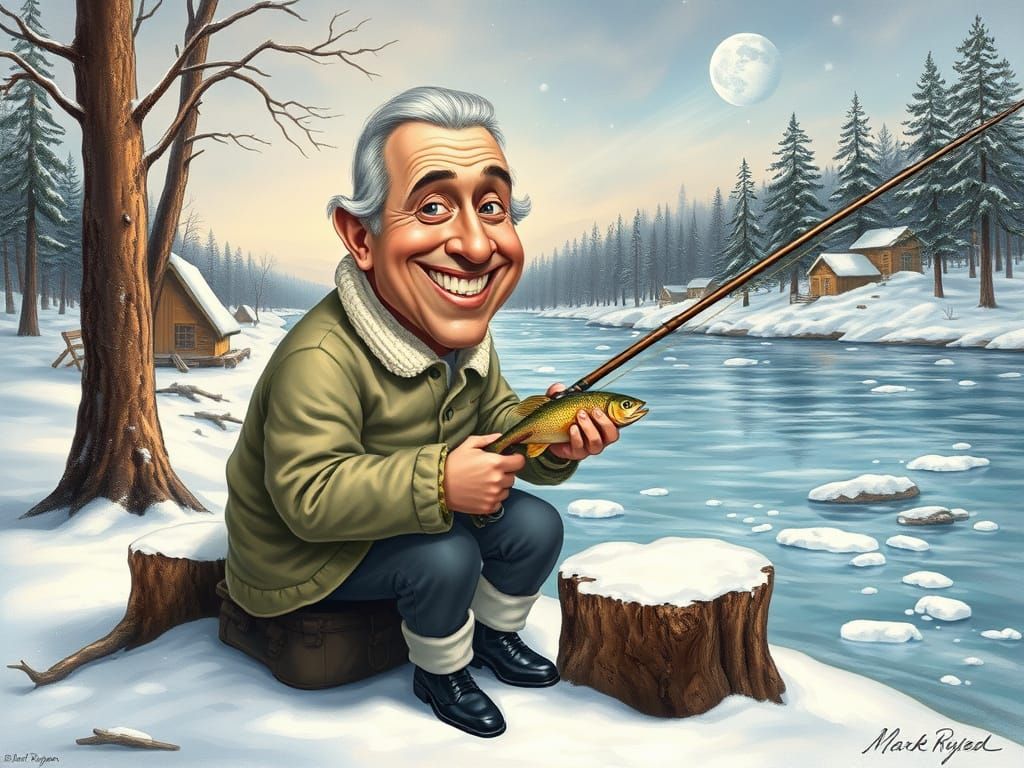 Winter Fishing Caricature by Mark Ryden