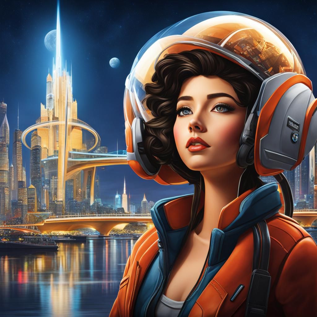 Futuristic Cityscape in Cyberpunk Style