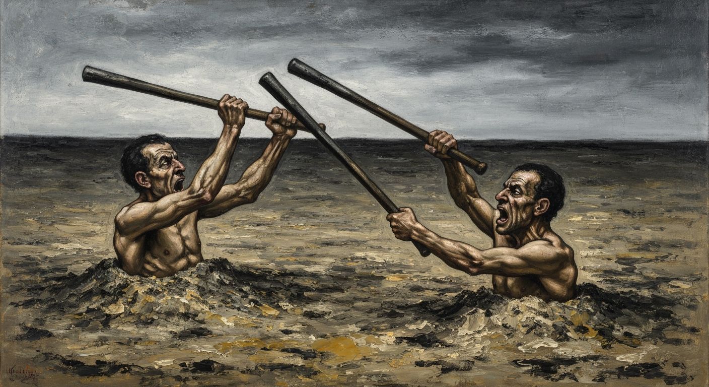 Goya-Inspired Battle Scene in Earth Tones