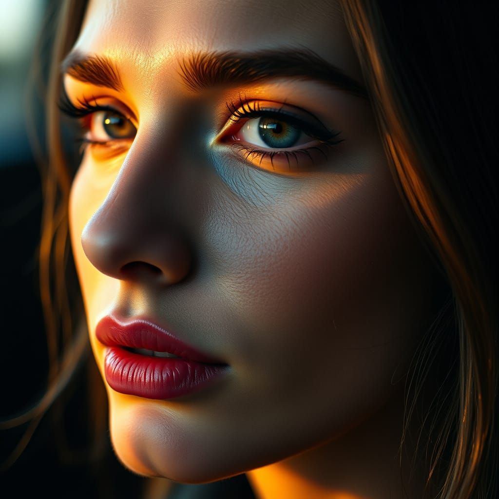Elegant Woman in Soft Ambient Light