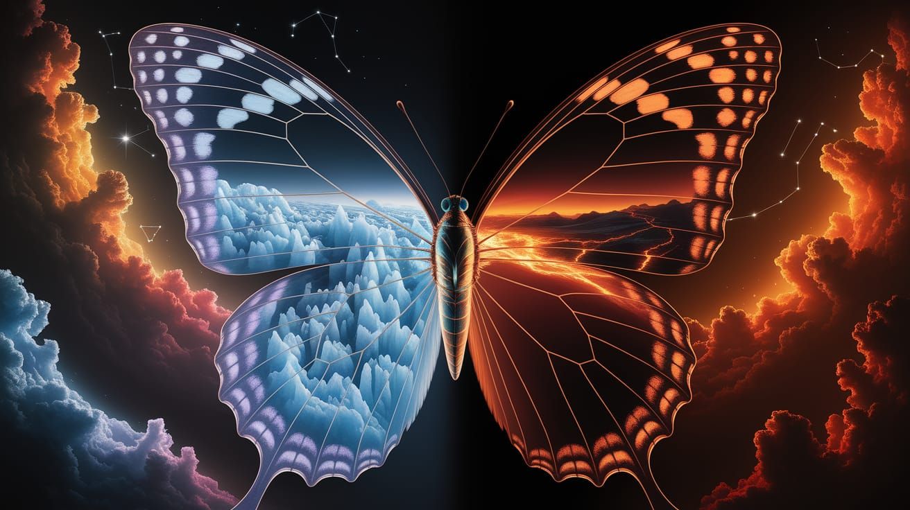 Monumental Butterfly Bisected: Ice and Fire Realms