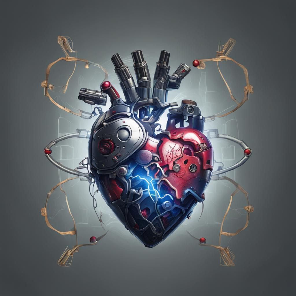 Cyborg Anatomical Heart: Futuristic Medical Marvel