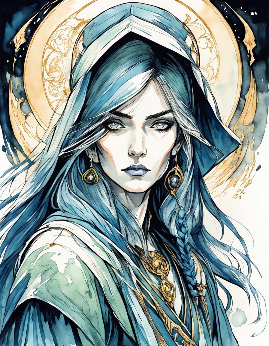 Fierce Fantasy Female Caster in Lodoss War Style