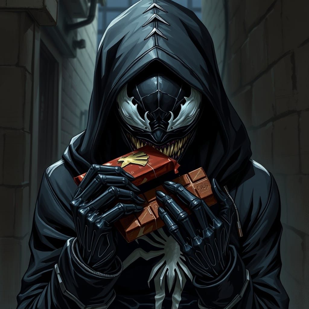 Spider Gwen Venom Symbiote in Gritty Alley