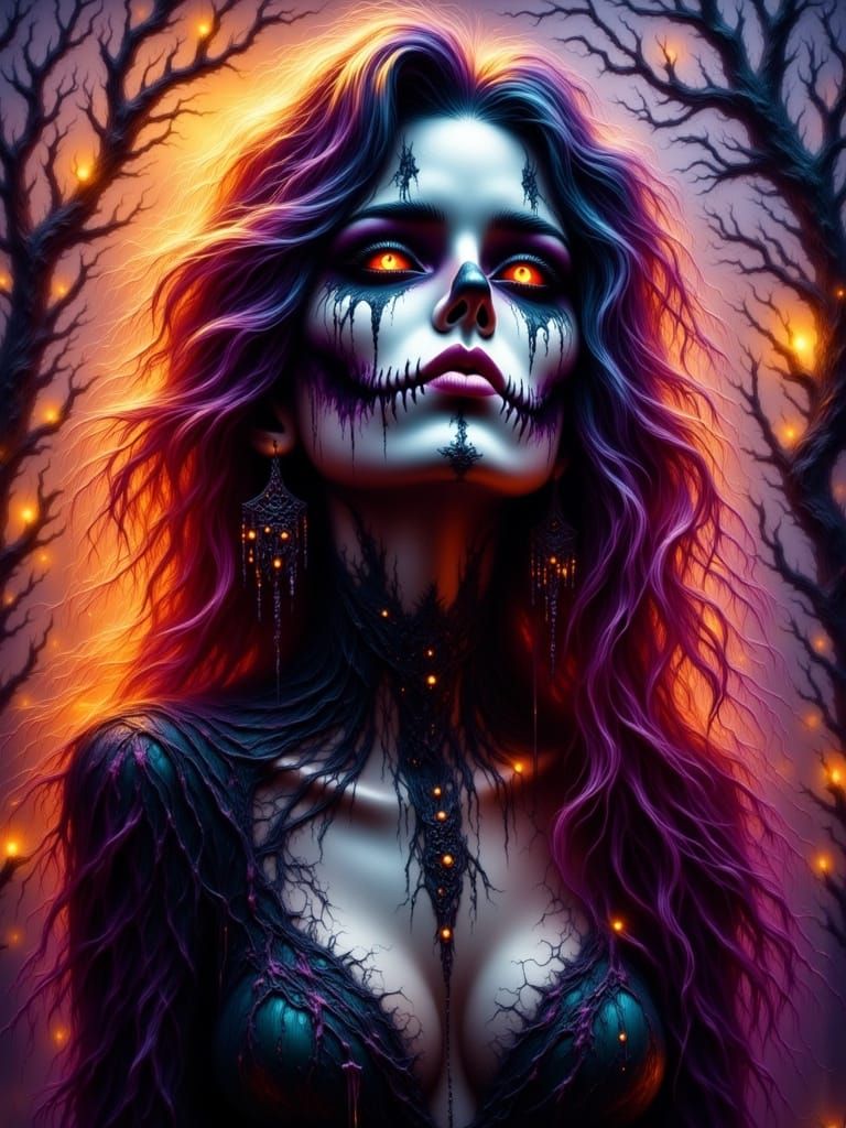 Ethereal Halloween Ghost Lady Portrait