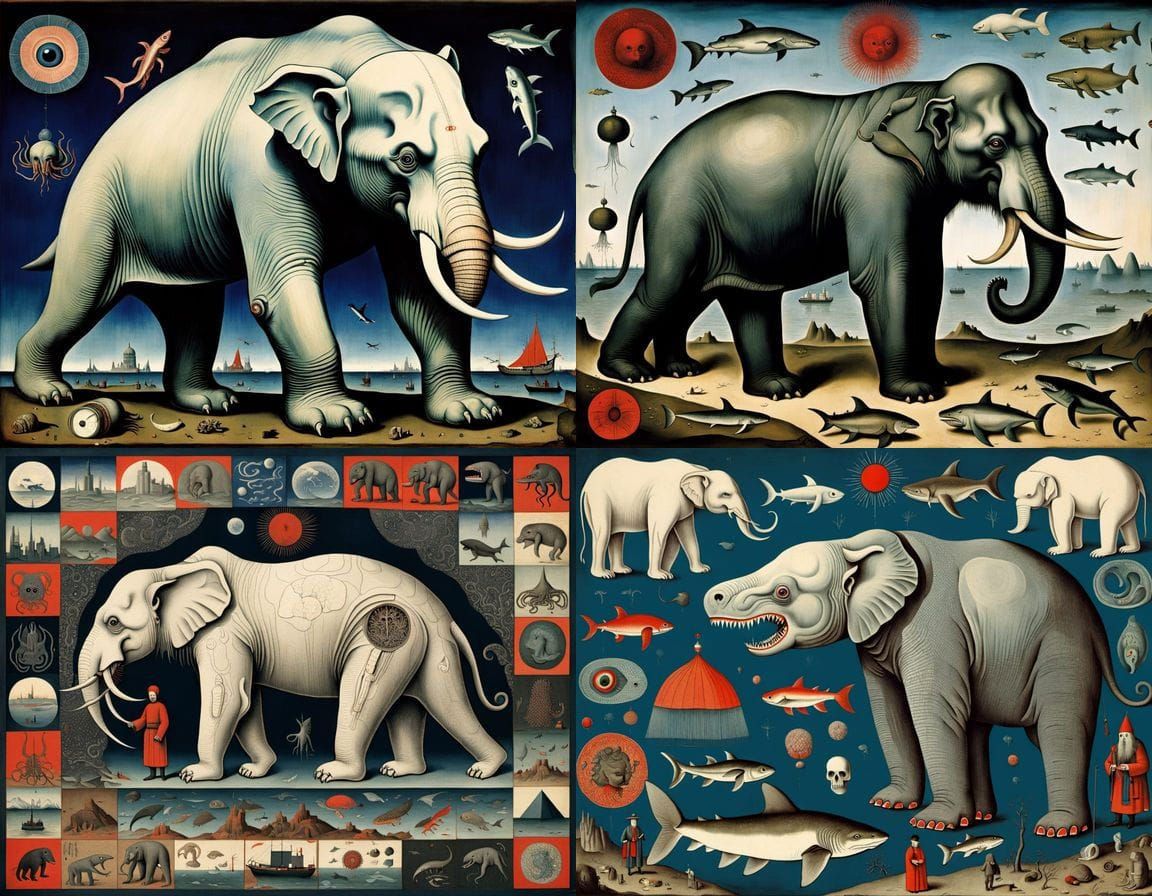 Mythical Creatures in Ukiyo-e Style