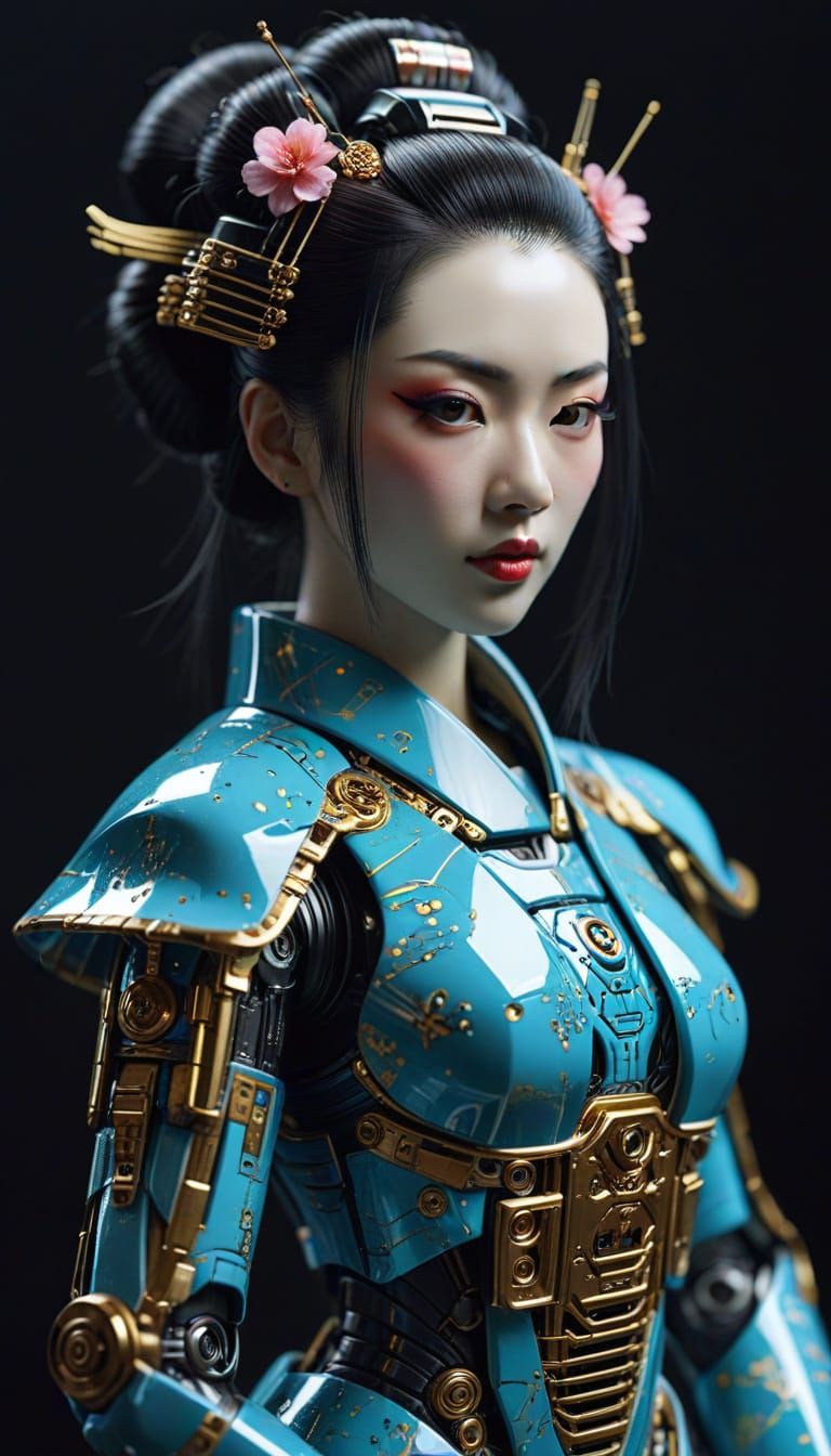 Android Geisha in Exotic Materials